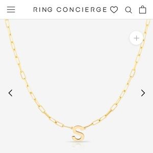 14K Gold Ring Concierge Initial Necklace